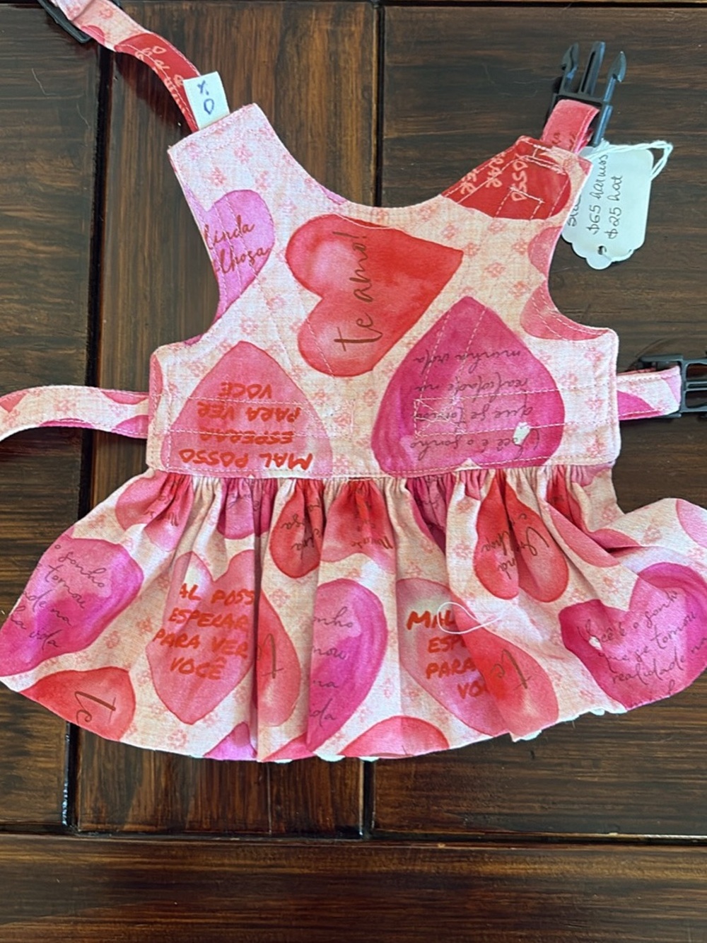 Pink Heart-Print Dog Harness